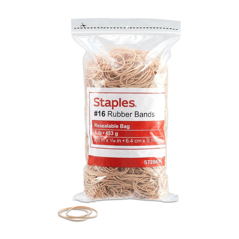 Staples; Economy Rubber Bands, Size #16, 1 lb. 2 1/2" X 1/16" - Image 4